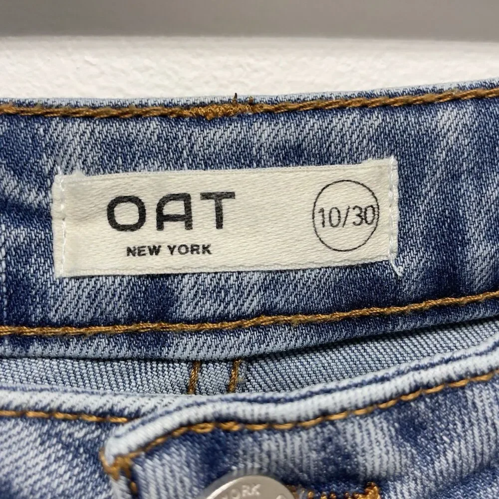 OAT New York Women’s Sz 10/30 Wide-Baggy Crop Leg High-Rise Stretch Ankle Jeans